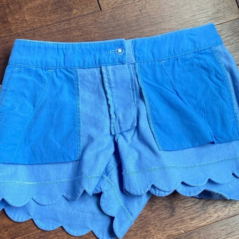 J. Crew Azure Scallop Shorts